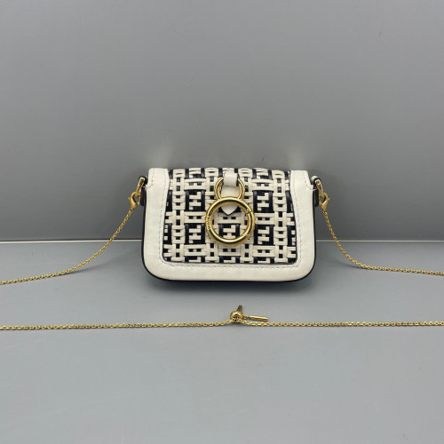 Fendi Wallet On Chain WOC Woven Zucca White Black