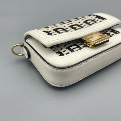 Fendi Wallet On Chain WOC Woven Zucca White Black