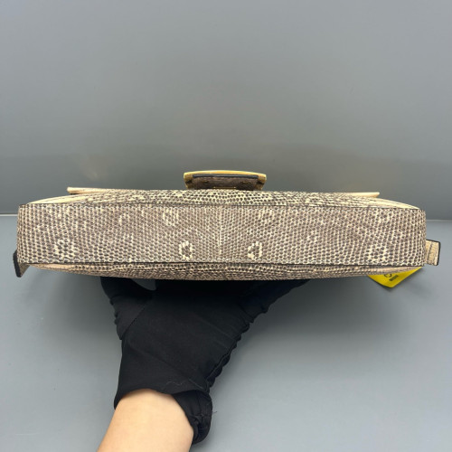 Fendi Medium Baguette Lizard Beige Brown
