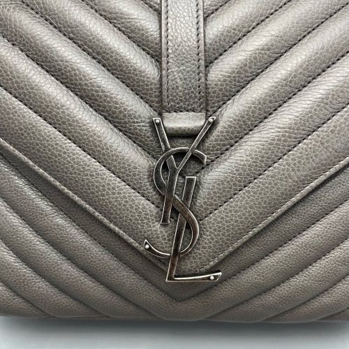 Yves Saint Laurent Medium Envelope Chain Wallet Calfskin Grey Yves Saint Laurent Medium Envelope Chain Wallet Calfskin Grey