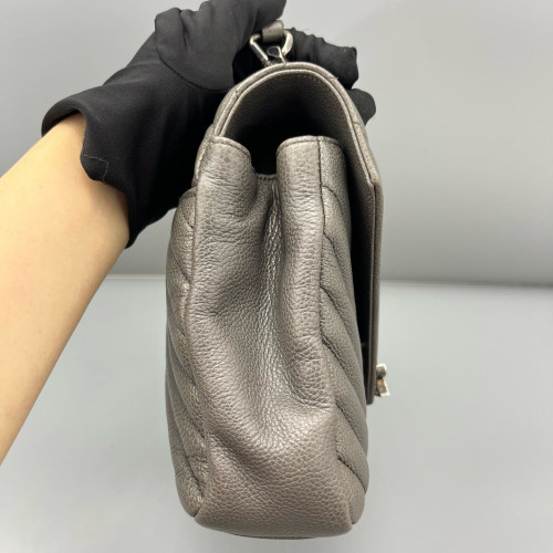 Yves Saint Laurent Medium Envelope Chain Wallet Calfskin Grey Yves Saint Laurent Medium Envelope Chain Wallet Calfskin Grey