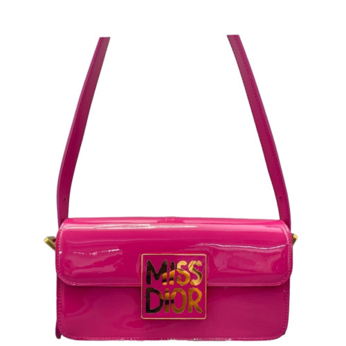 Dior Flap Bag Patent Calfskin Fuchsia
