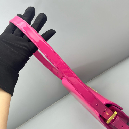 Dior Flap Bag Patent Calfskin Fuchsia