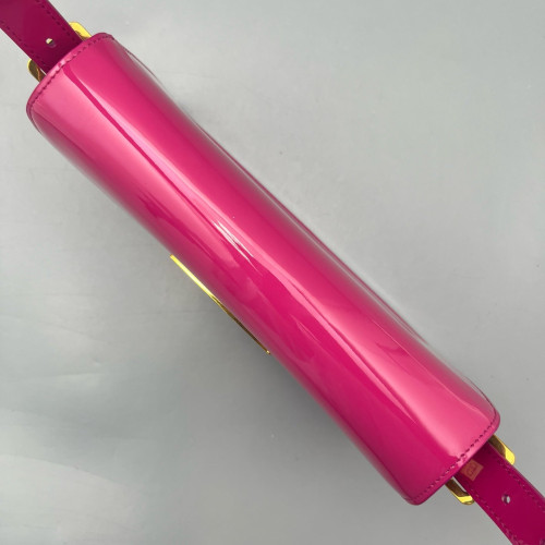 Dior Flap Bag Patent Calfskin Fuchsia
