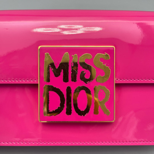 Dior Flap Bag Patent Calfskin Fuchsia