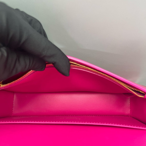 Dior Flap Bag Patent Calfskin Fuchsia