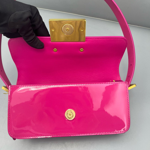 Dior Flap Bag Patent Calfskin Fuchsia