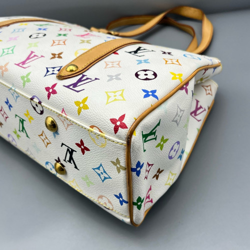 Louis Vuitton Handbag Monogram Multicolor White Blue Green