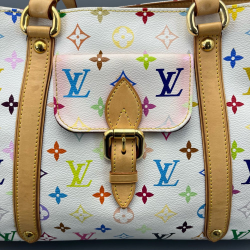 Louis Vuitton Handbag Monogram Multicolor White Blue Green