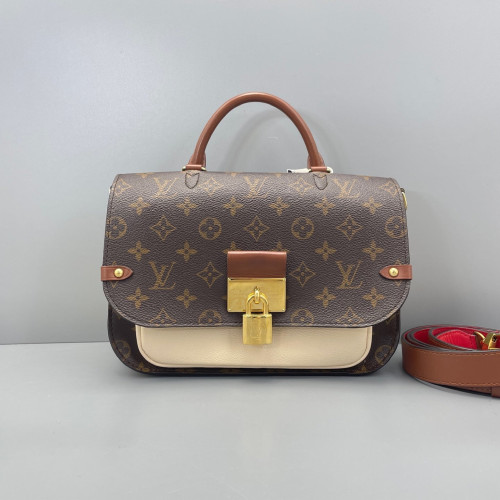 Louis Vuitton Marignan Monogram Calfskin Dark Brown Light Brown White Louis Vuitton Marignan Monogram Calfskin Dark Brown Light Brown White