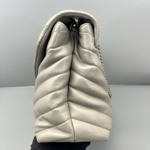 Yves Saint Laurent Medium Loulou Chain Calfskin Grey