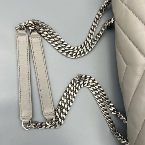 Yves Saint Laurent Medium Loulou Chain Calfskin Grey