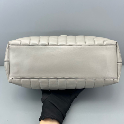Yves Saint Laurent Medium Loulou Chain Calfskin Grey