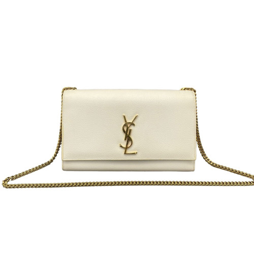 Yves Saint Laurent Medium Classic Kate Caviar White