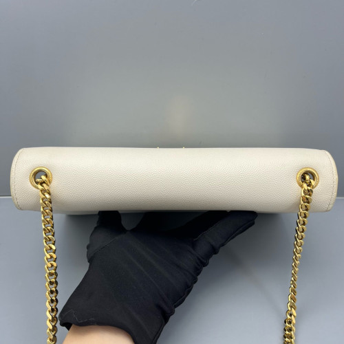 Yves Saint Laurent Medium Classic Kate Caviar White
