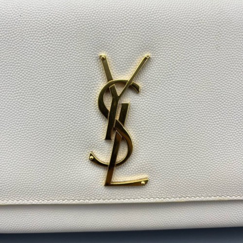 Yves Saint Laurent Medium Classic Kate Caviar White