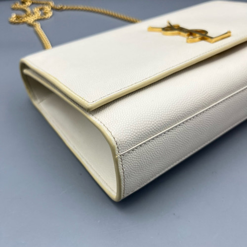 Yves Saint Laurent Medium Classic Kate Caviar White