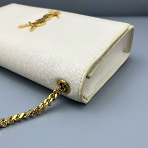 Yves Saint Laurent Medium Classic Kate Caviar White