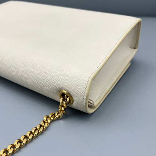 Yves Saint Laurent Medium Classic Kate Caviar White
