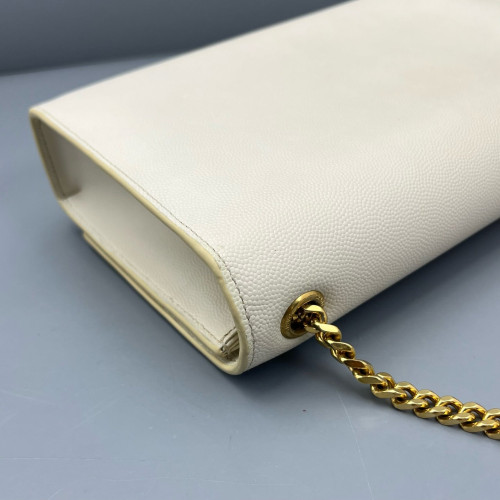 Yves Saint Laurent Medium Classic Kate Caviar White