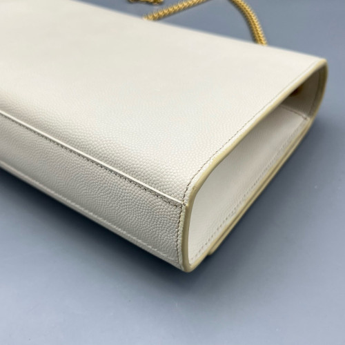 Yves Saint Laurent Medium Classic Kate Caviar White