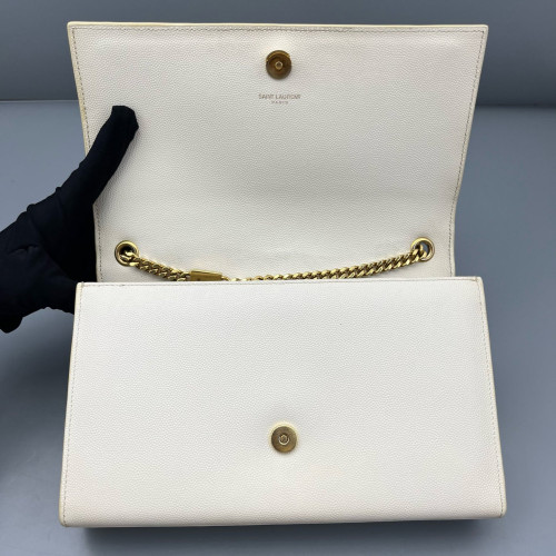 Yves Saint Laurent Medium Classic Kate Caviar White