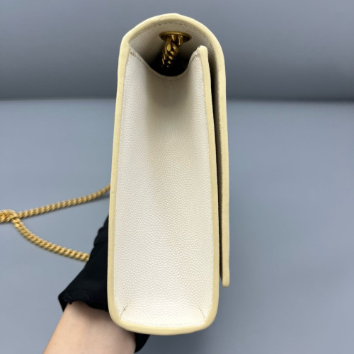 Yves Saint Laurent Medium Classic Kate Caviar White