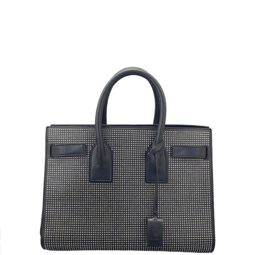 Yves Saint Laurent Studded Medium Sac De Jour Calfskin Black