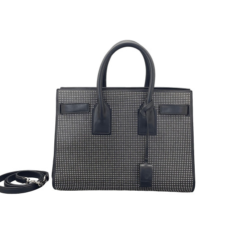 Yves Saint Laurent Studded Medium Sac De Jour Calfskin Black
