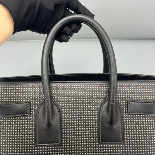 Yves Saint Laurent Studded Medium Sac De Jour Calfskin Black