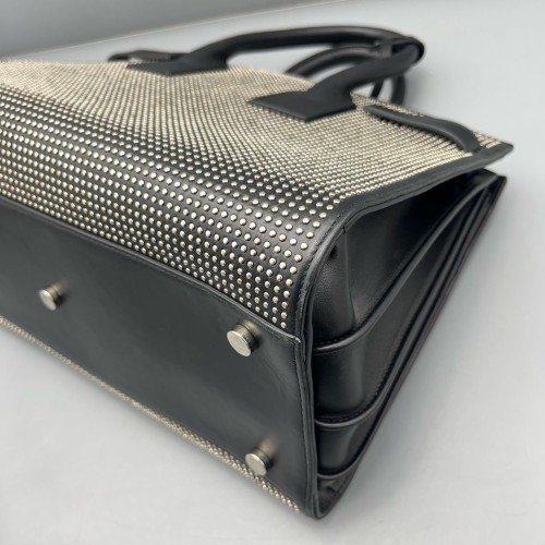 Yves Saint Laurent Studded Medium Sac De Jour Calfskin Black
