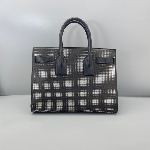 Yves Saint Laurent Studded Medium Sac De Jour Calfskin Black