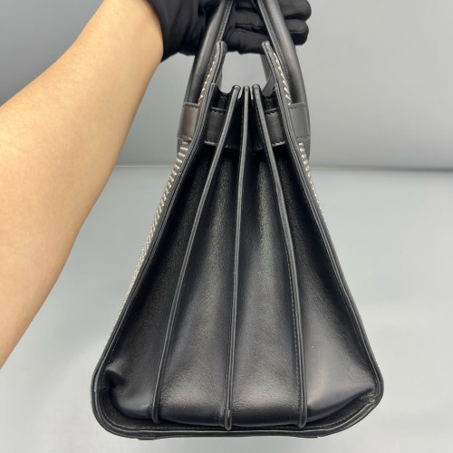 Yves Saint Laurent Studded Medium Sac De Jour Calfskin Black
