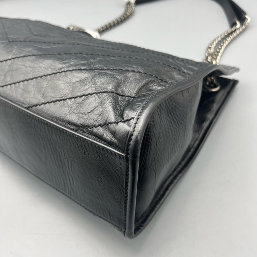 Yves Saint Laurent Medium Niki Shopping Tote Pull Up Leather Black