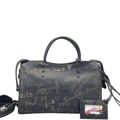 Balenciaga Small Blackout City Calfskin Black