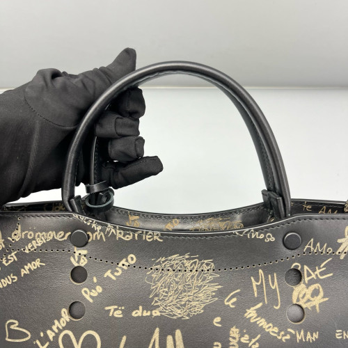 Balenciaga Small Blackout City Calfskin Black