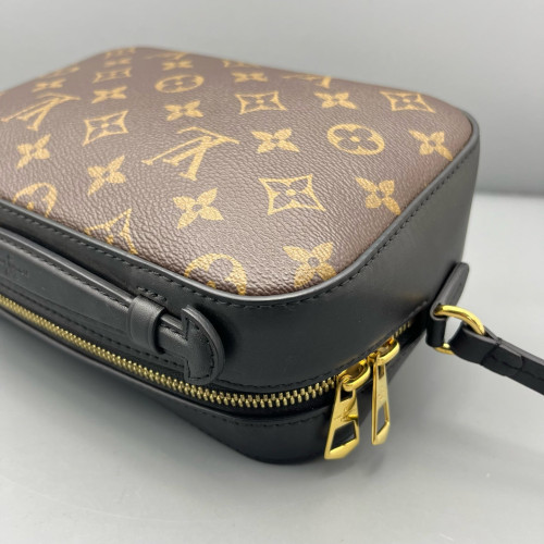 Louis Vuitton Saintonge Monogram Calfskin Dark Brown Light Brown Black Louis Vuitton Saintonge Monogram Calfskin Dark Brown Light Brown Black
