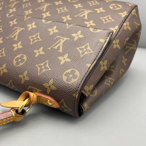 Louis Vuitton Cluny Mm Monogram Dark Brown Light Brown Red
