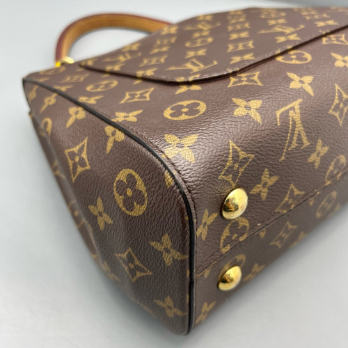 Louis Vuitton Cluny Mm Monogram Dark Brown Light Brown Red