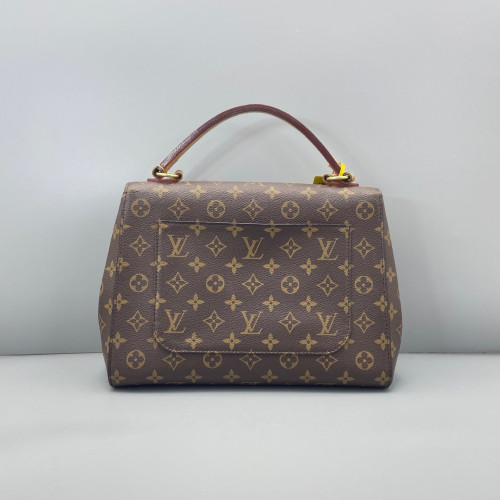 Louis Vuitton Cluny Mm Monogram Dark Brown Light Brown Red