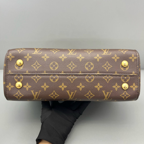 Louis Vuitton Cluny Mm Monogram Dark Brown Light Brown Red