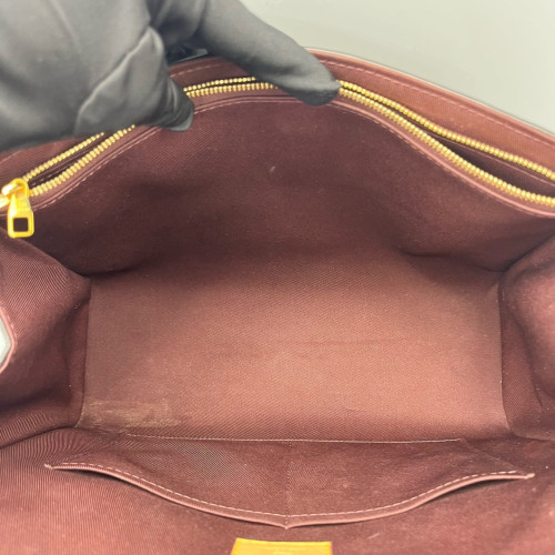 Louis Vuitton Cluny Mm Monogram Dark Brown Light Brown Red