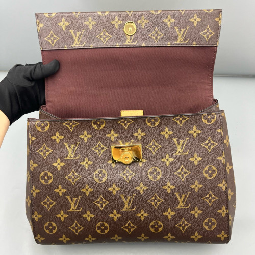 Louis Vuitton Cluny Mm Monogram Dark Brown Light Brown Red