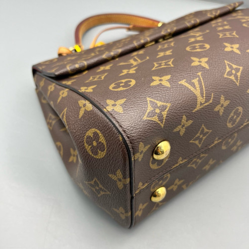 Louis Vuitton Cluny Mm Monogram Dark Brown Light Brown Red