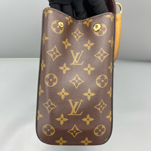 Louis Vuitton Cluny Mm Monogram Dark Brown Light Brown Red