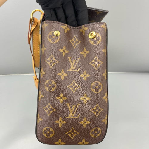 Louis Vuitton Cluny Mm Monogram Dark Brown Light Brown Red