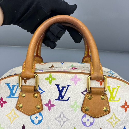 Louis Vuitton Handbag Monogram Multicolor White Brown