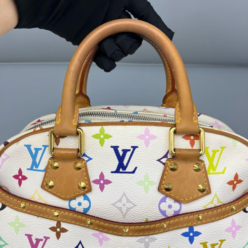 Louis Vuitton Handbag Monogram Multicolor White Brown