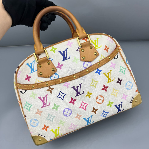 Louis Vuitton Handbag Monogram Multicolor White Brown