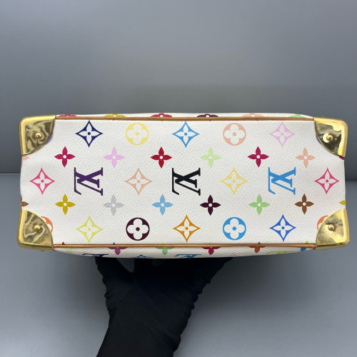 Louis Vuitton Handbag Monogram Multicolor White Brown